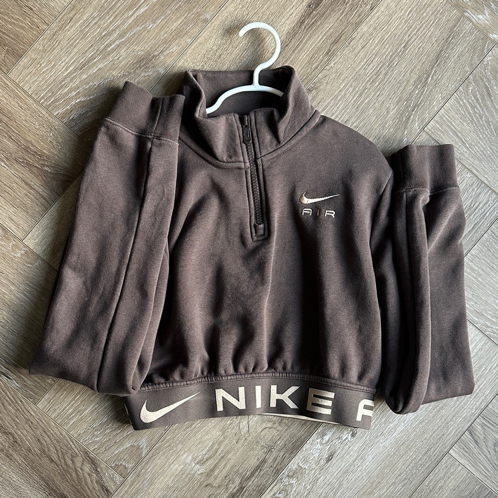 Nike Chocolate Brown Cropped Hoodie
